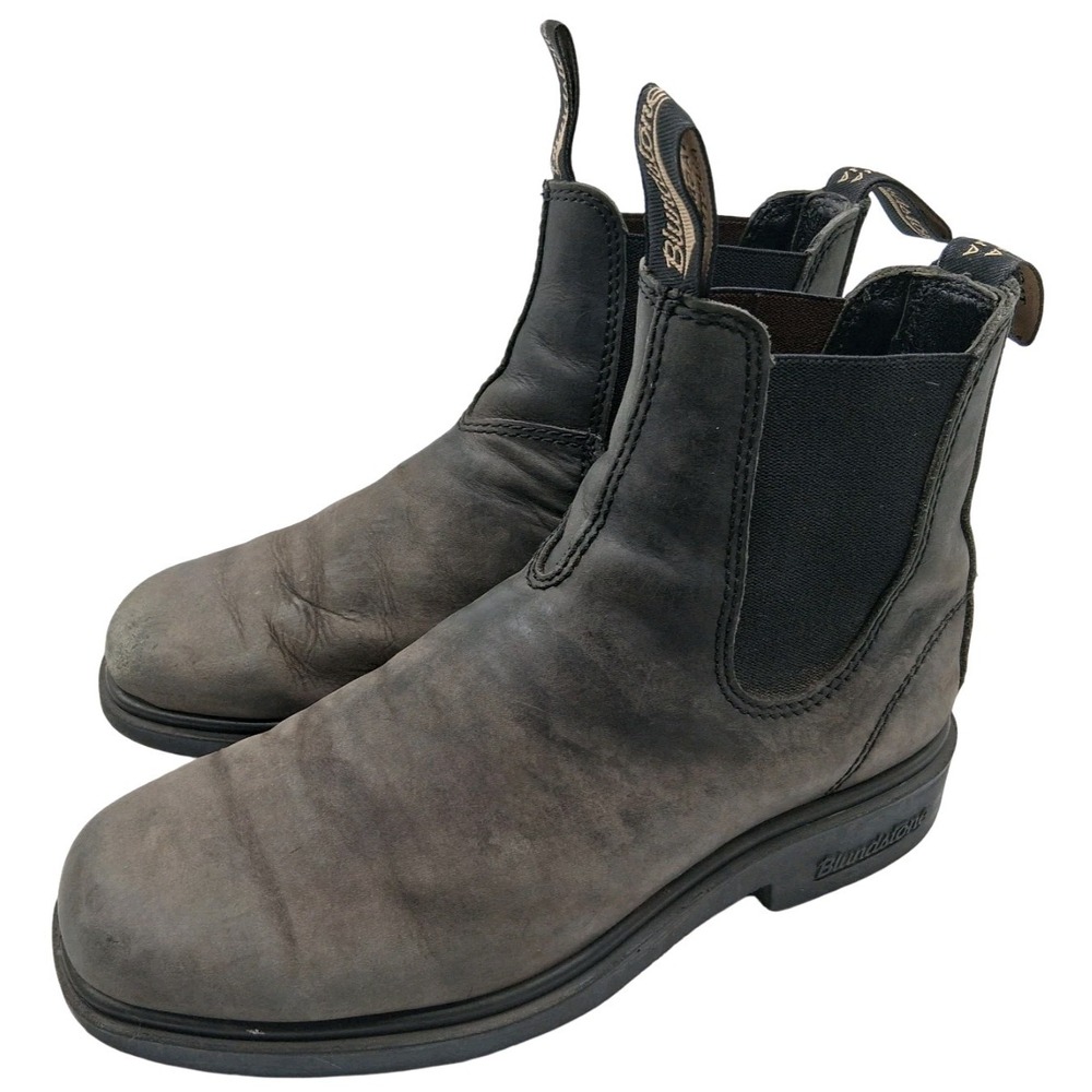 Blundstone Boots Womens US 7 Brown Gray Leather Chelsea Pull On Ankle Work Boots